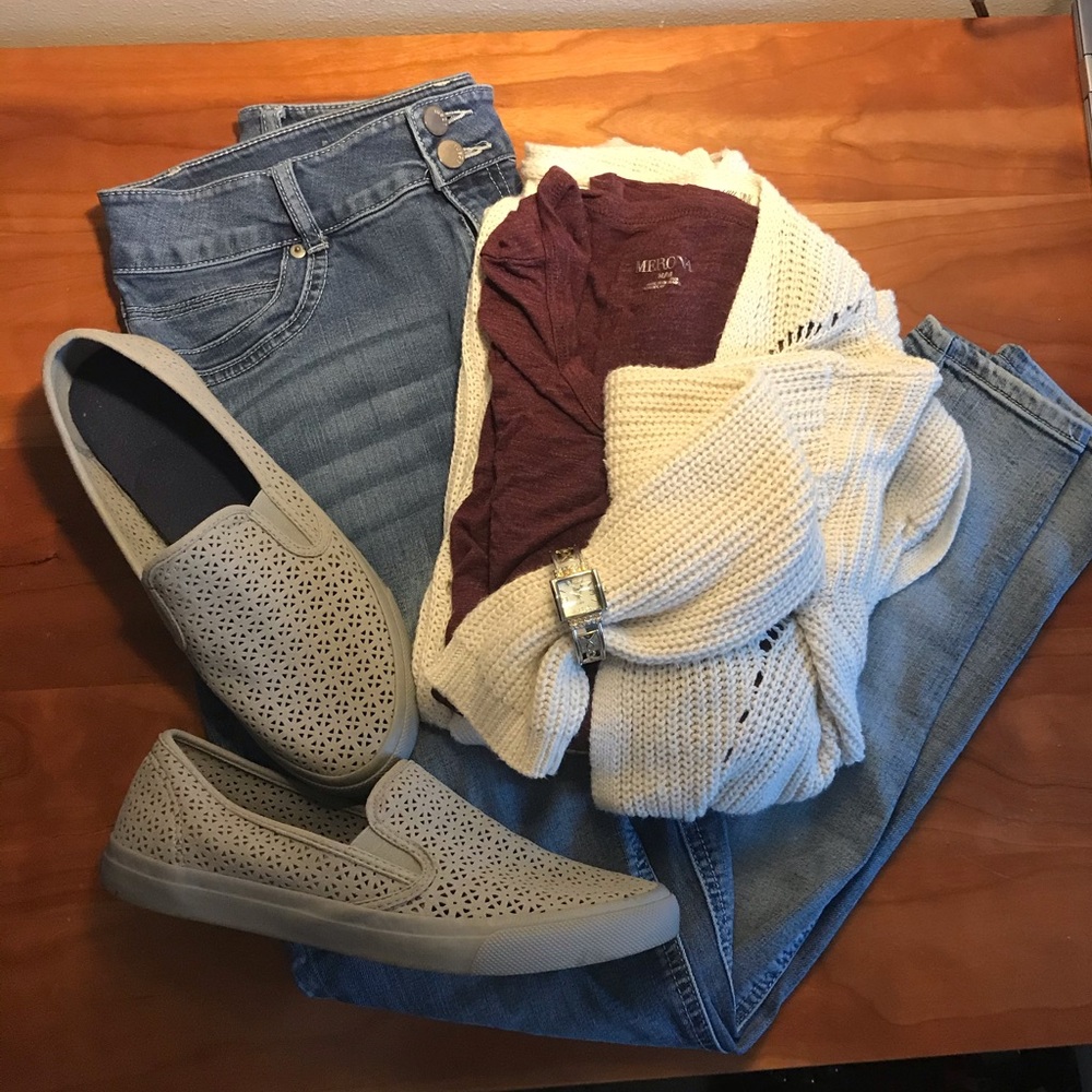 Women gray sperry slip on shoes